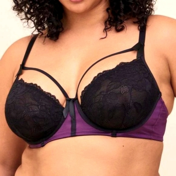 ❤️NWT VINTAGE TORRID SATIN & LACE RETRO STRAPPY, UNDERWIRE BRALETTE - PLUS SIZE - Picture 6 of 10